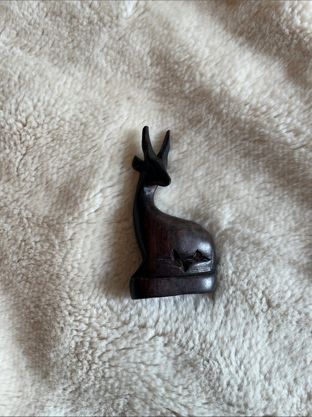 Hand-Carved Dark Brown Antelope Wall Accent - Rustic Wooden Wall Decor